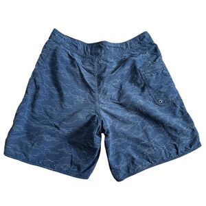 Patagonia Mens Swim Trunks Medium Shorts Solid Navy Blue Drawstring Waist